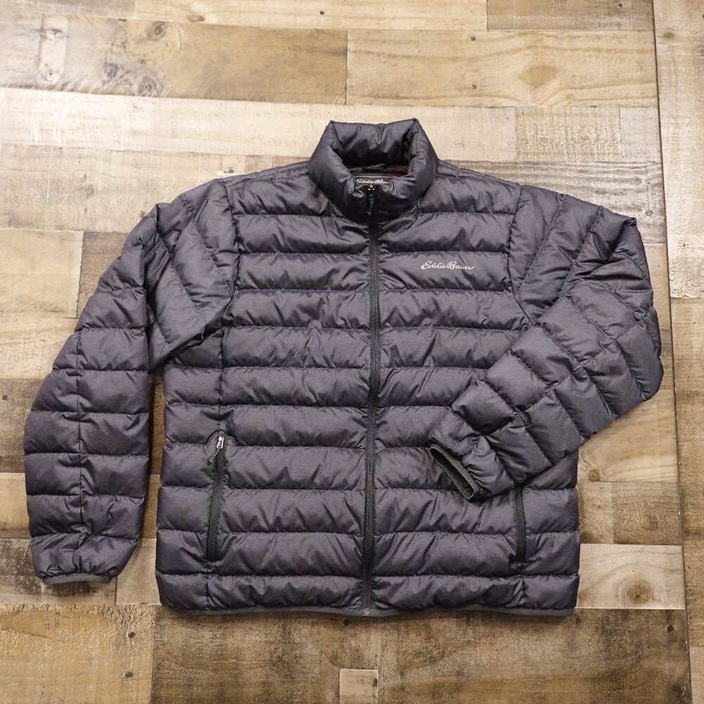 Eddie Bauer CirrusLite Down Jacket Men’s XL Gray Lightweight Packable Puffer